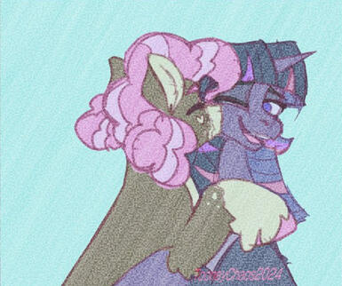 2 busts, sketchy, textured overlay